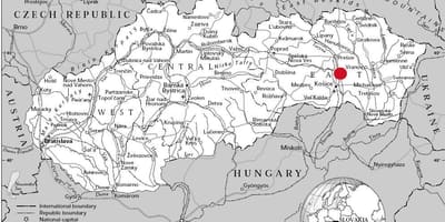 نقشه eastern Slovakia